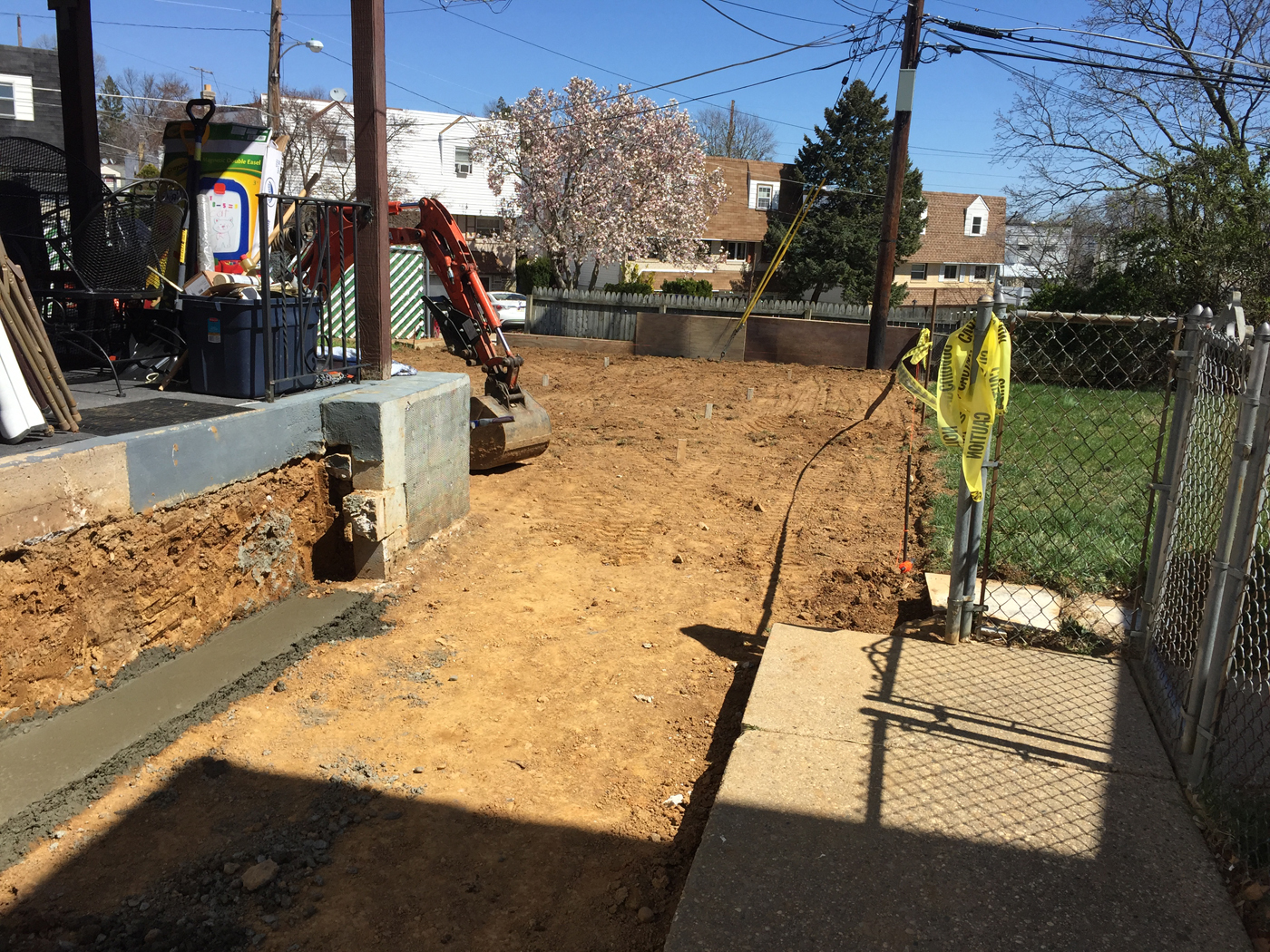Patio · Backyard project &mdash; Forms set, rebar tied. &mdash; Philadelphia by Marcello Family Cement Work