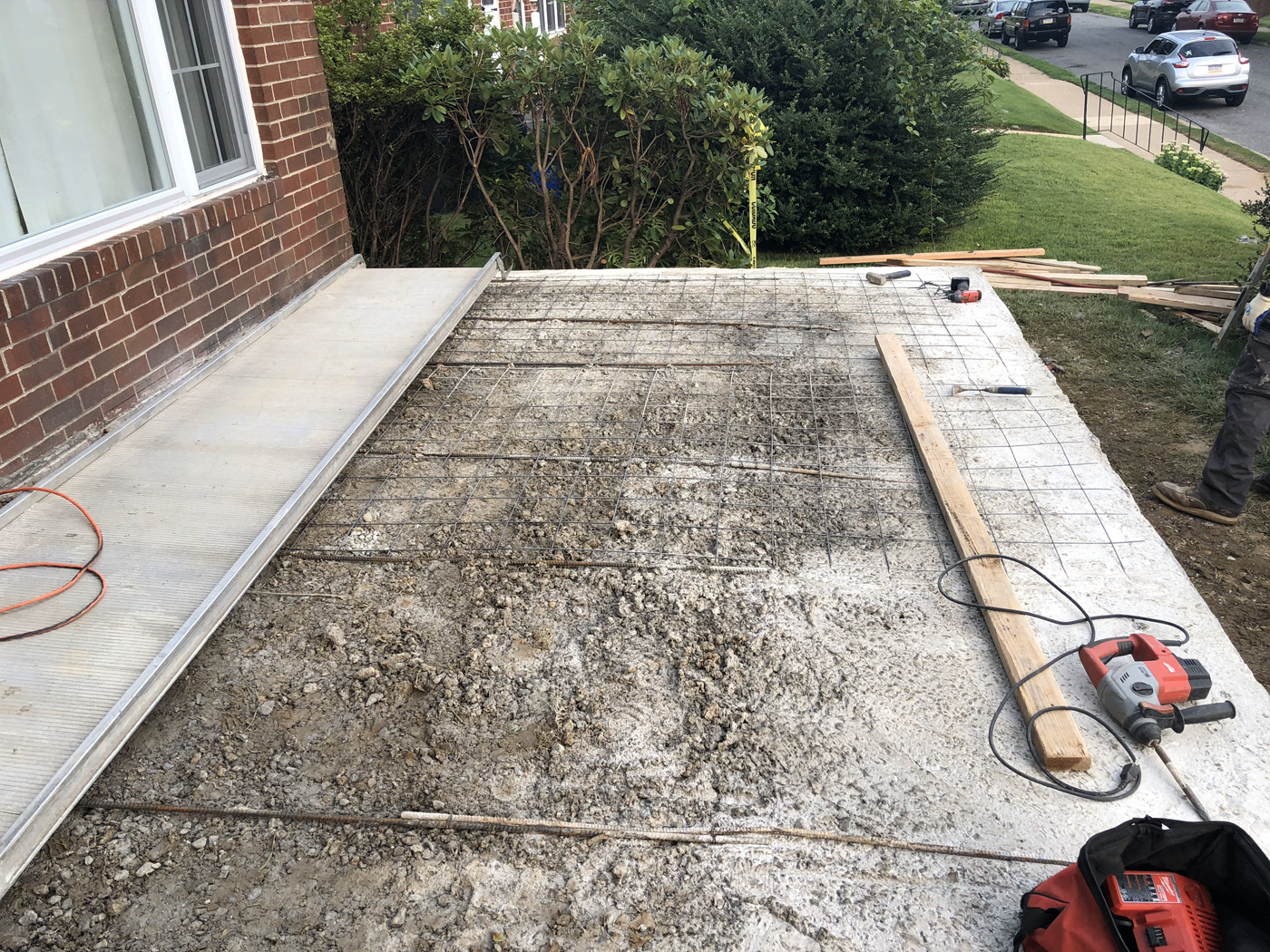 Porch project &mdash; Down to bare ground. &mdash; Philadelphia by Marcello Family Cement Work