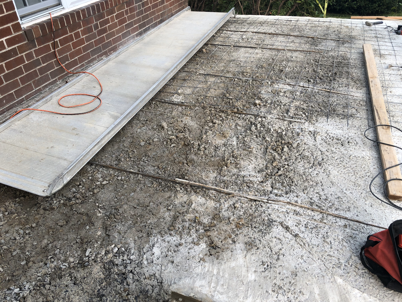 Mid-replacement concrete porch slab in Philadelphia
