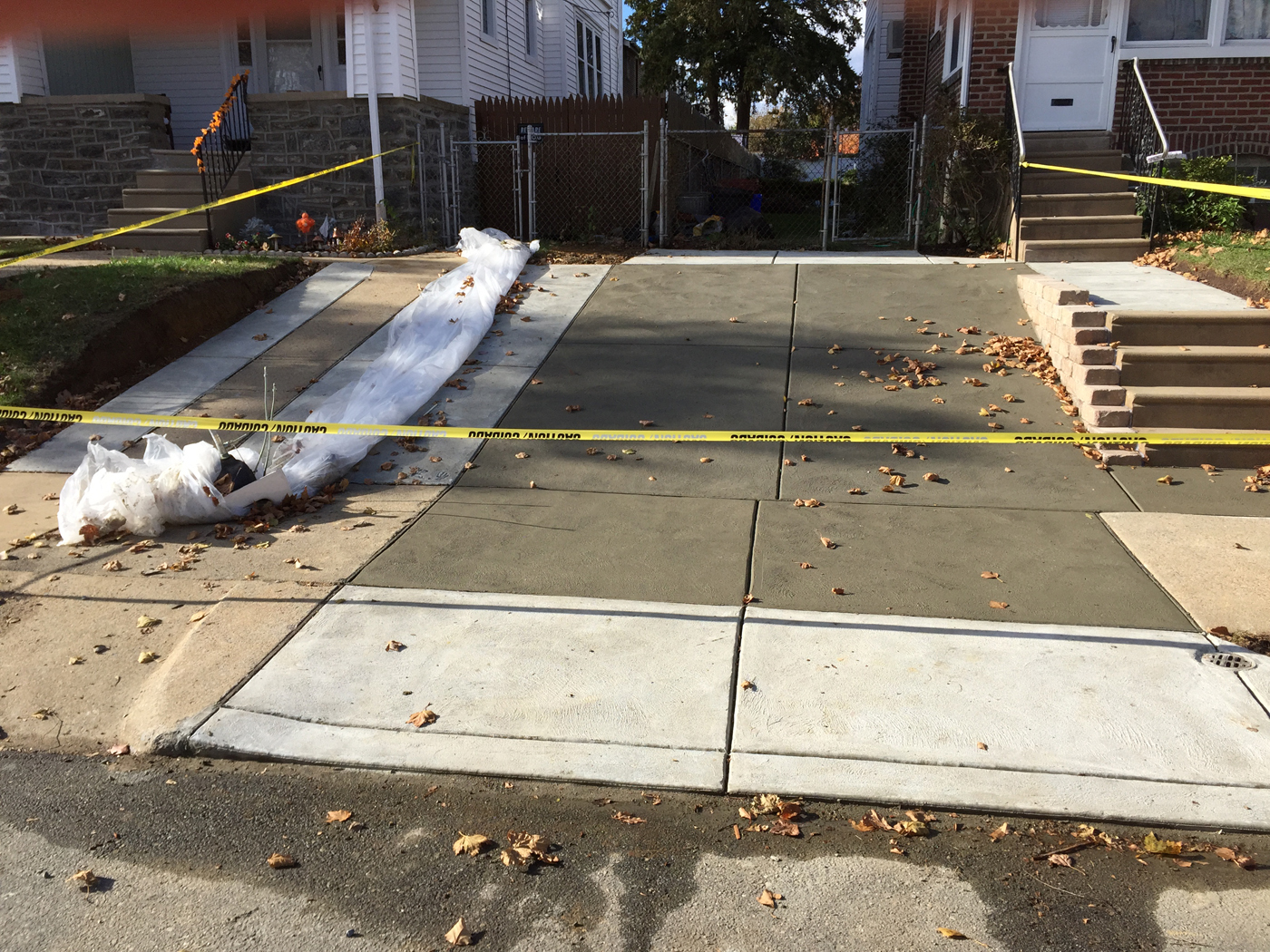 Driveway + Sidewalk + Walkway project &mdash; One continuous pour. &mdash; Philadelphia by Marcello Family Cement Work