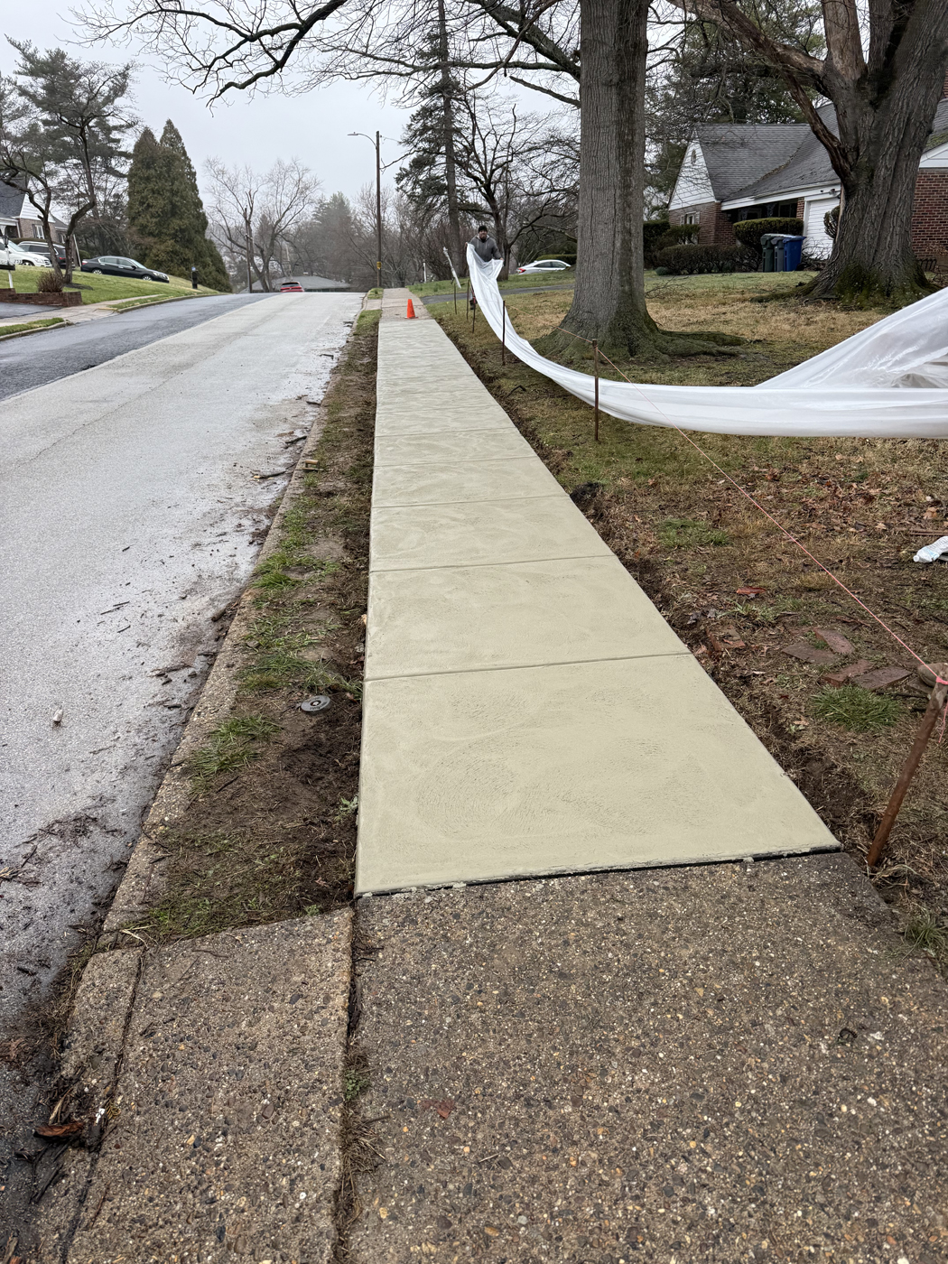 Sidewalk project &mdash; Forms ready for pour. &mdash; Northeast Philadelphia by Marcello Family Cement Work