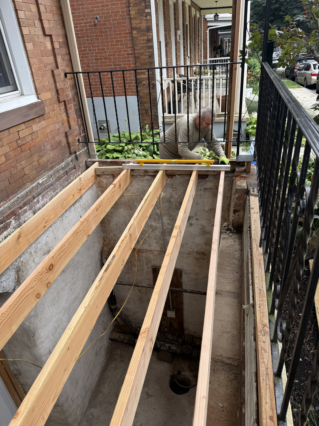 Porch project &mdash; Slab pulled. &mdash; Philadelphia by Marcello Family Cement Work