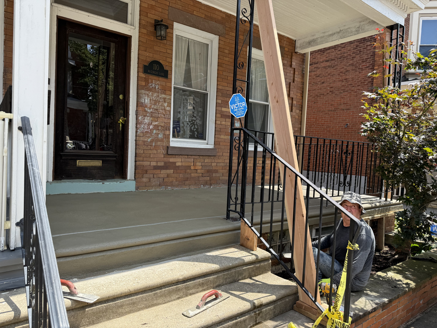 Porch project &mdash; Forms graded away from the house. &mdash; Philadelphia by Marcello Family Cement Work