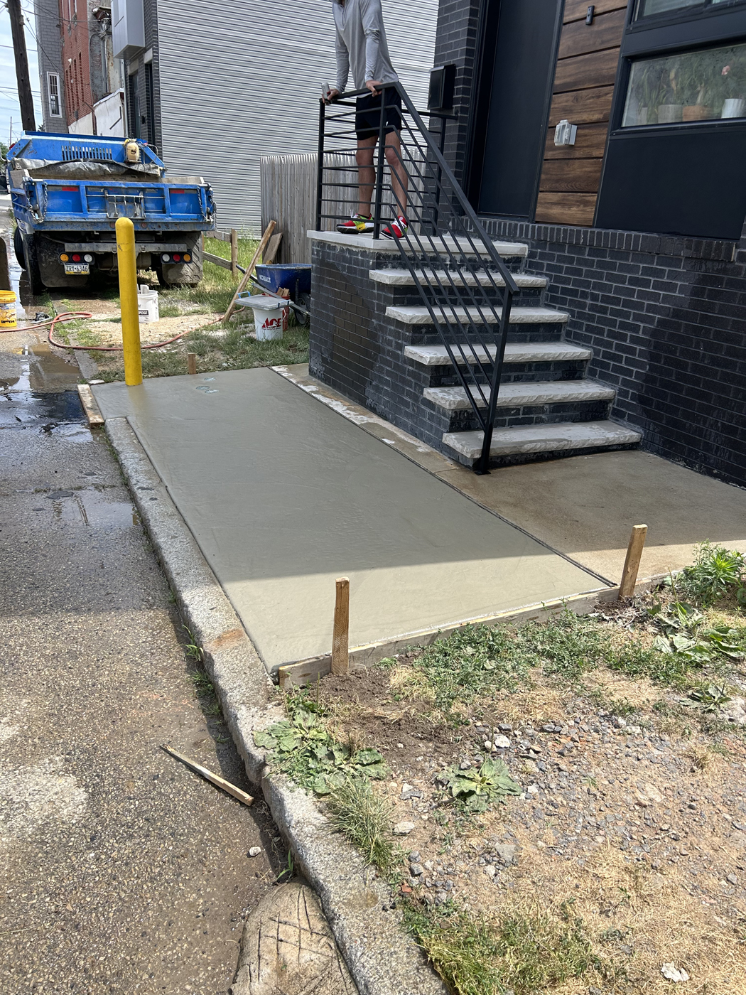 Sidewalk project &mdash; Forms ready for pour. &mdash; Center City Philadelphia by Marcello Family Cement Work