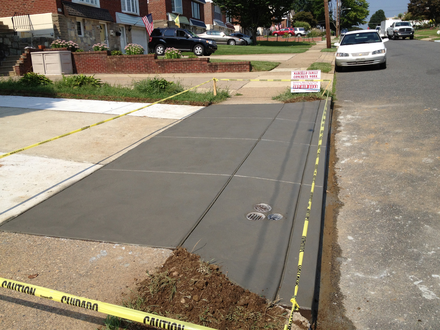 Driveway + Apron project &mdash; Forms tied to the curb. &mdash; Philadelphia by Marcello Family Cement Work