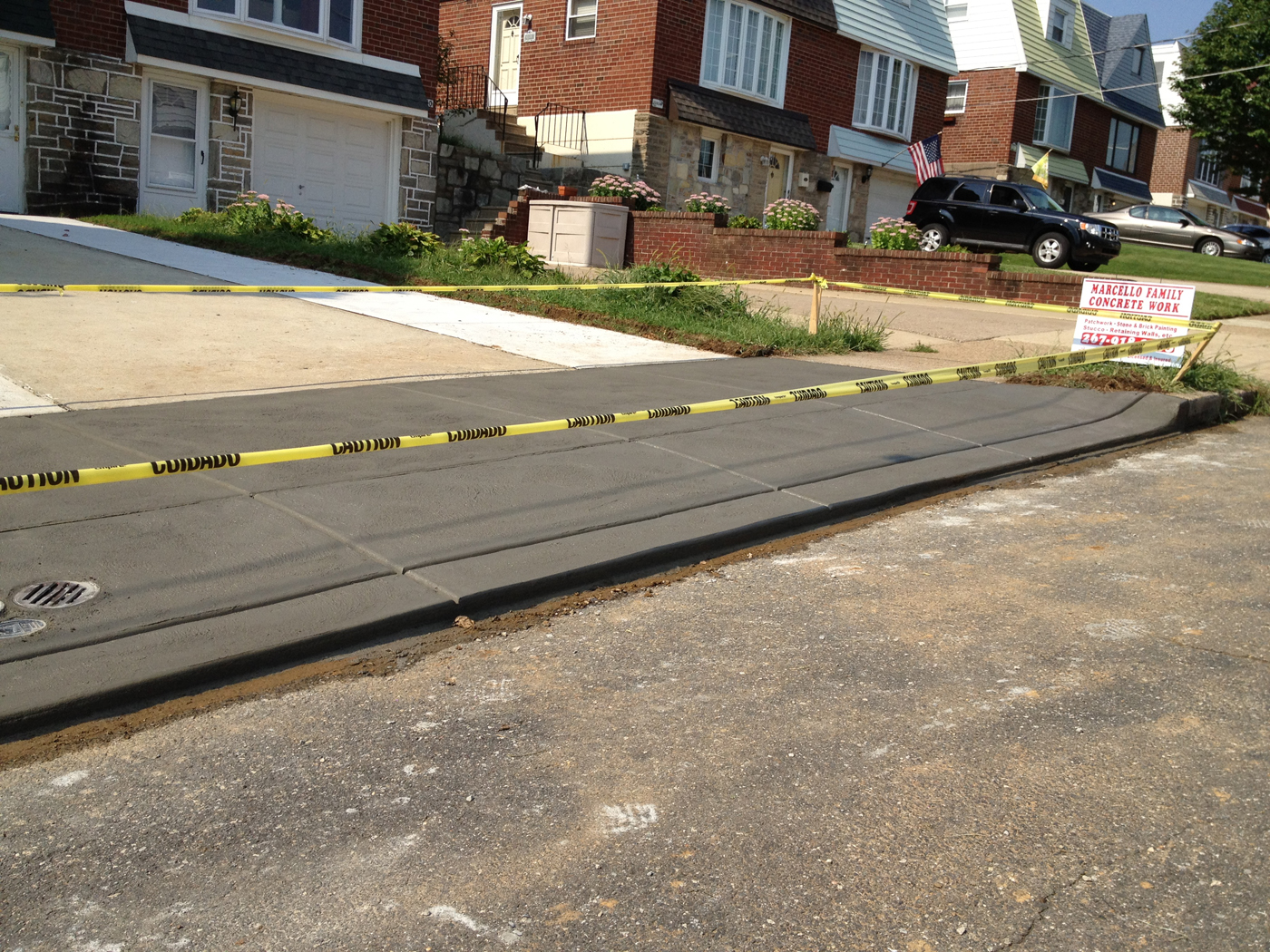 Driveway + Apron project &mdash; Single continuous pour. &mdash; Philadelphia by Marcello Family Cement Work