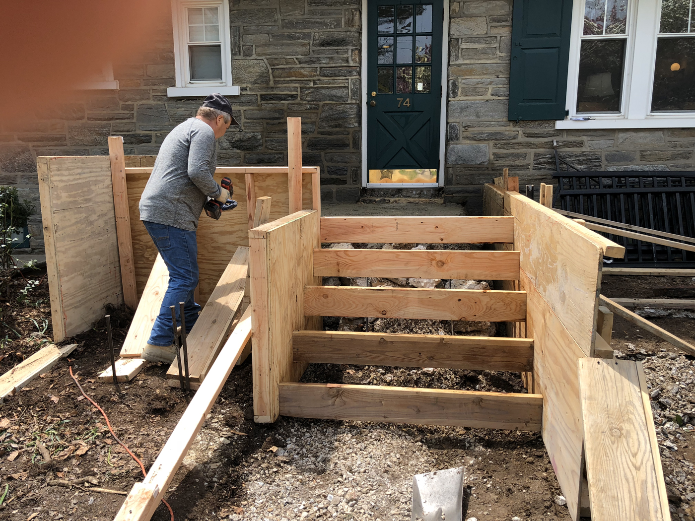 Steps · Bull-nose project &mdash; Bull-nose forms in place. &mdash; Philadelphia by Marcello Family Cement Work