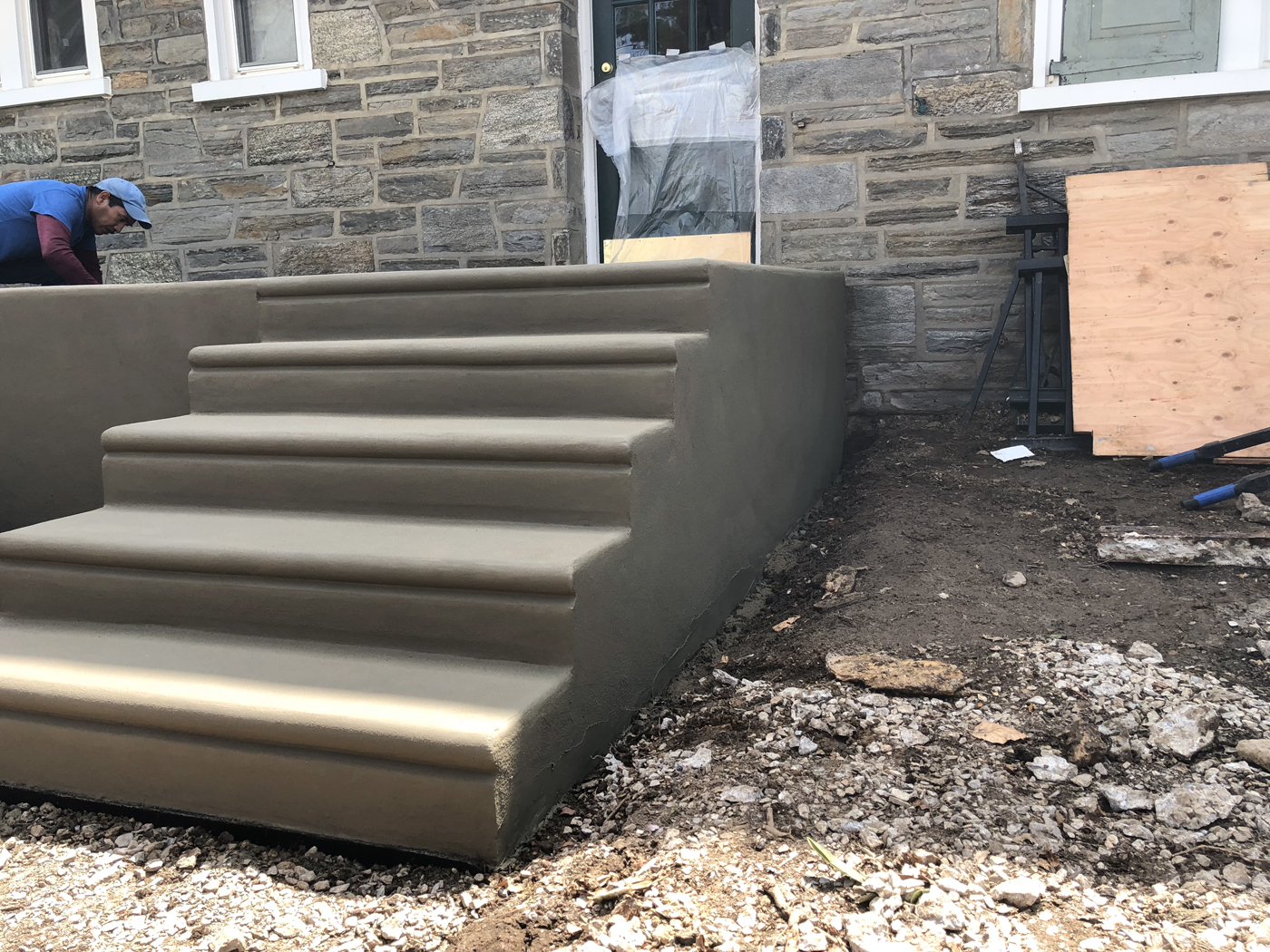 Steps · Bull-nose project &mdash; Concrete placed. &mdash; Philadelphia by Marcello Family Cement Work