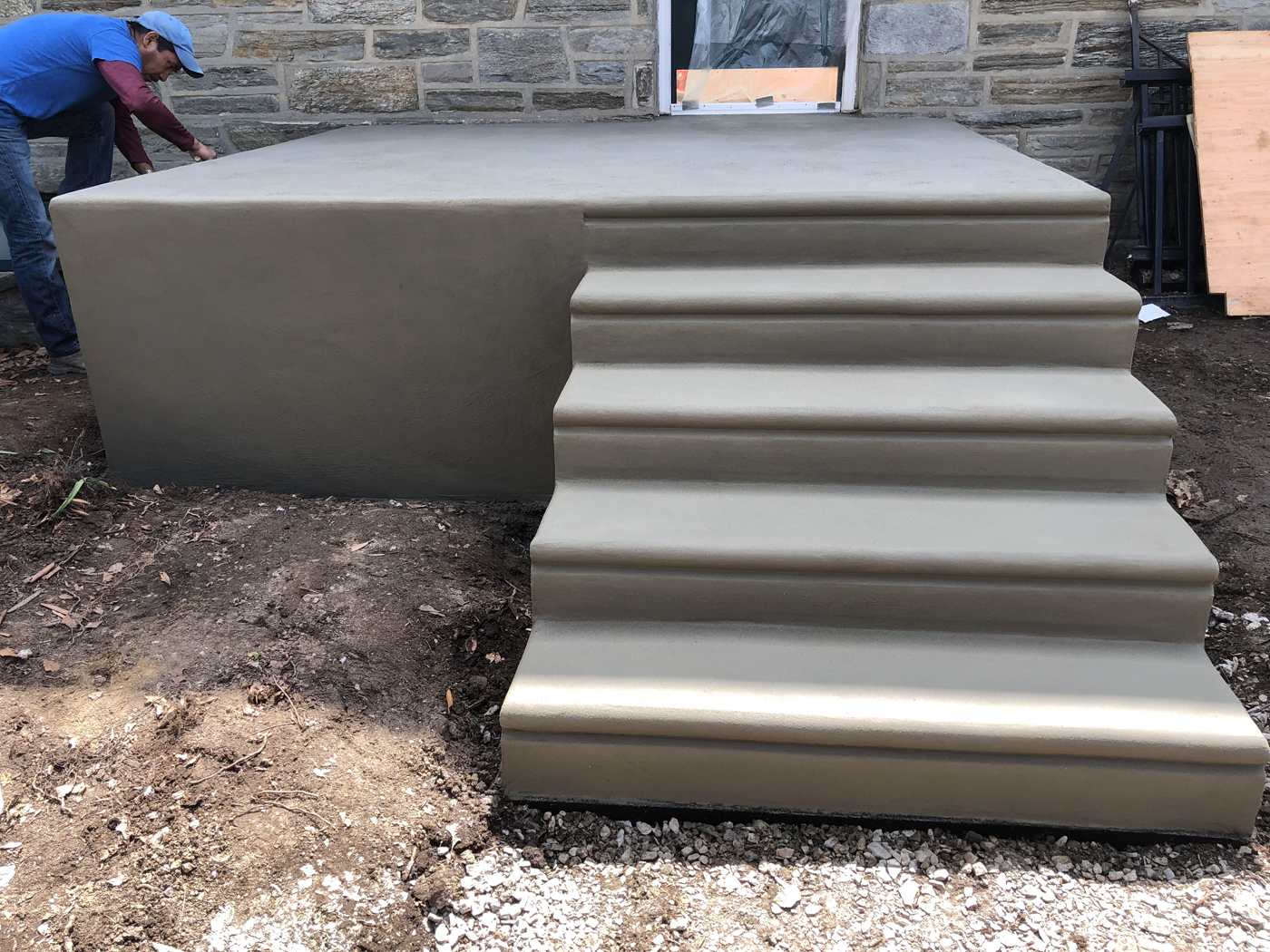 Concrete Landing And Bullnose Steps