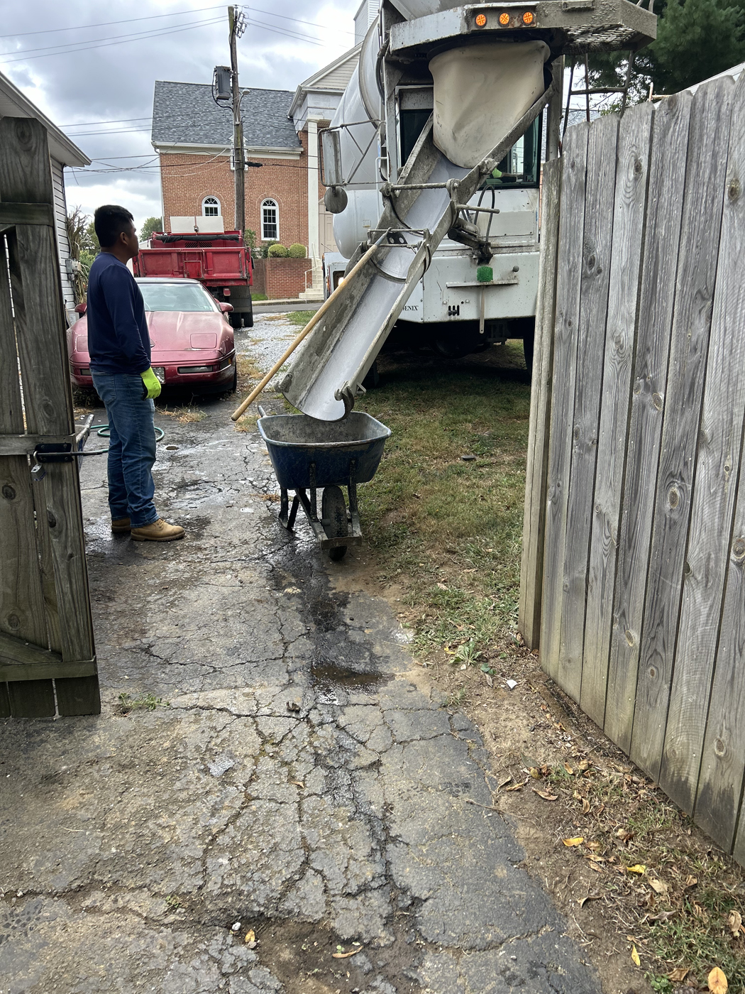 Patio + Walkway project &mdash; Concrete placed. &mdash; Philadelphia by Marcello Family Cement Work