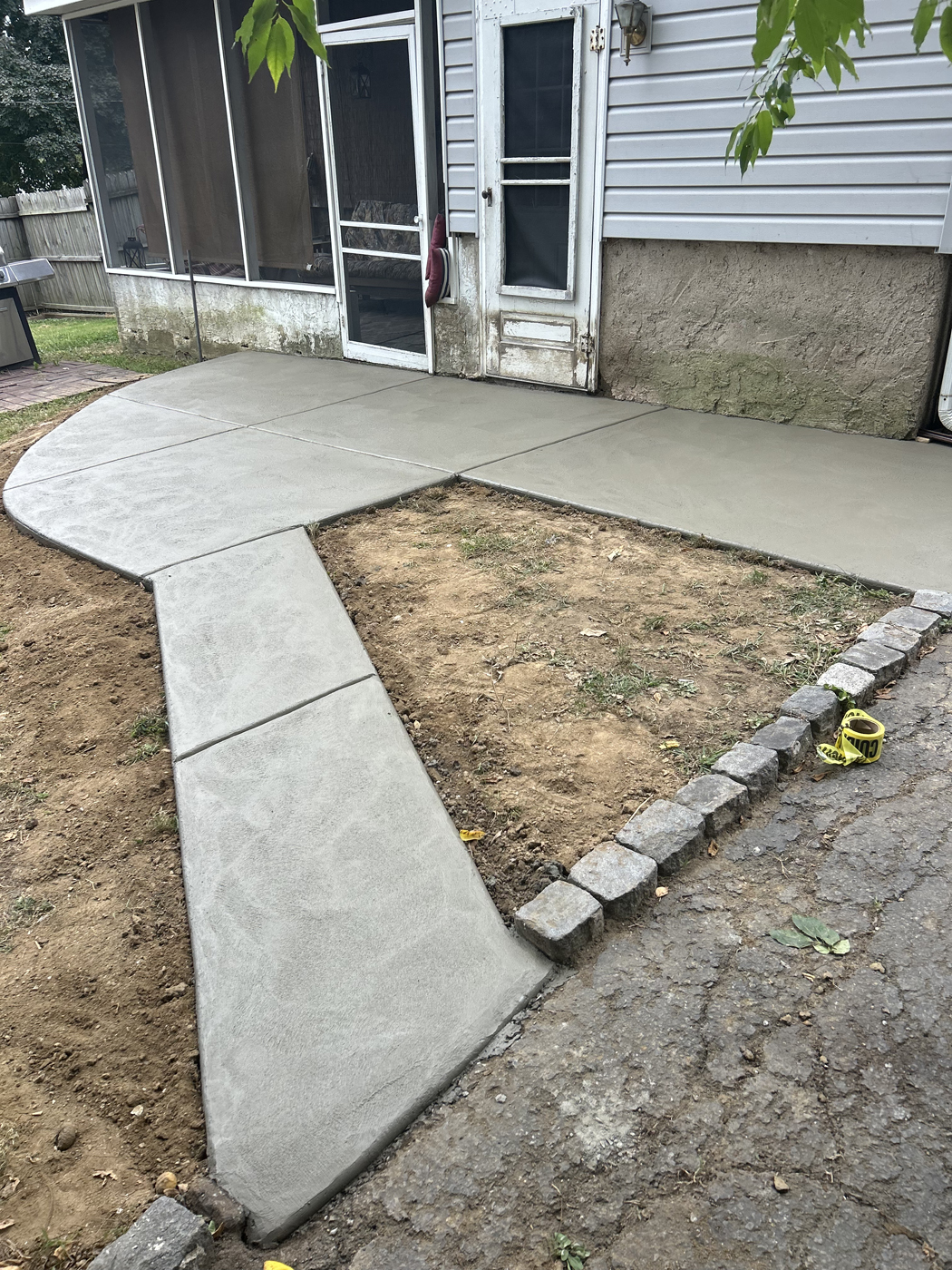 Finished concrete walkway and patio combination in Philadelphia