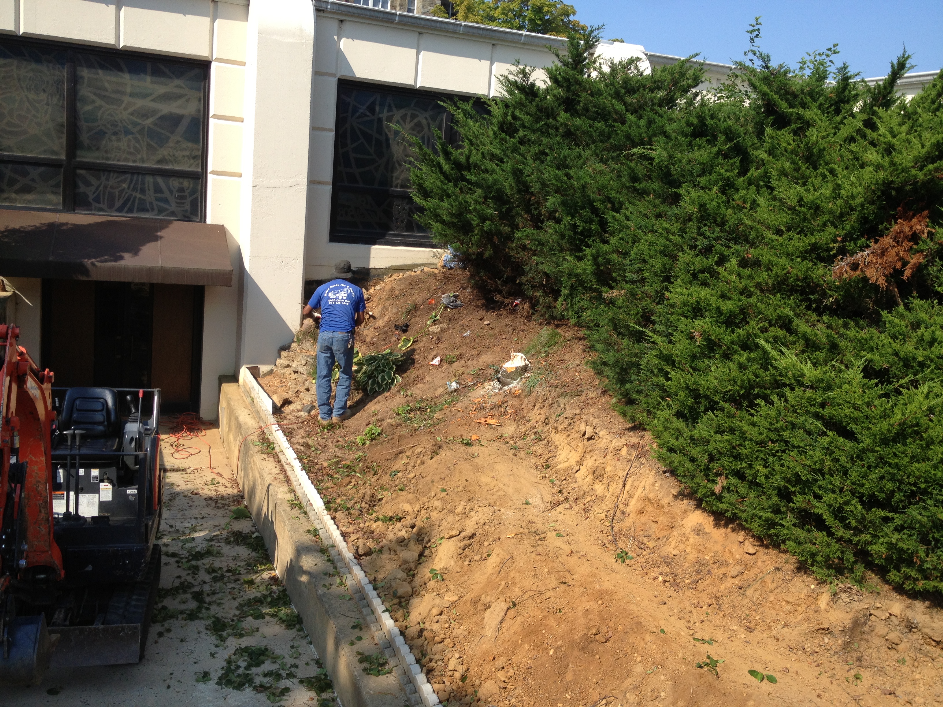 Retaining wall project &mdash; Excavation and base prep. &mdash; Philadelphia by Marcello Family Cement Work