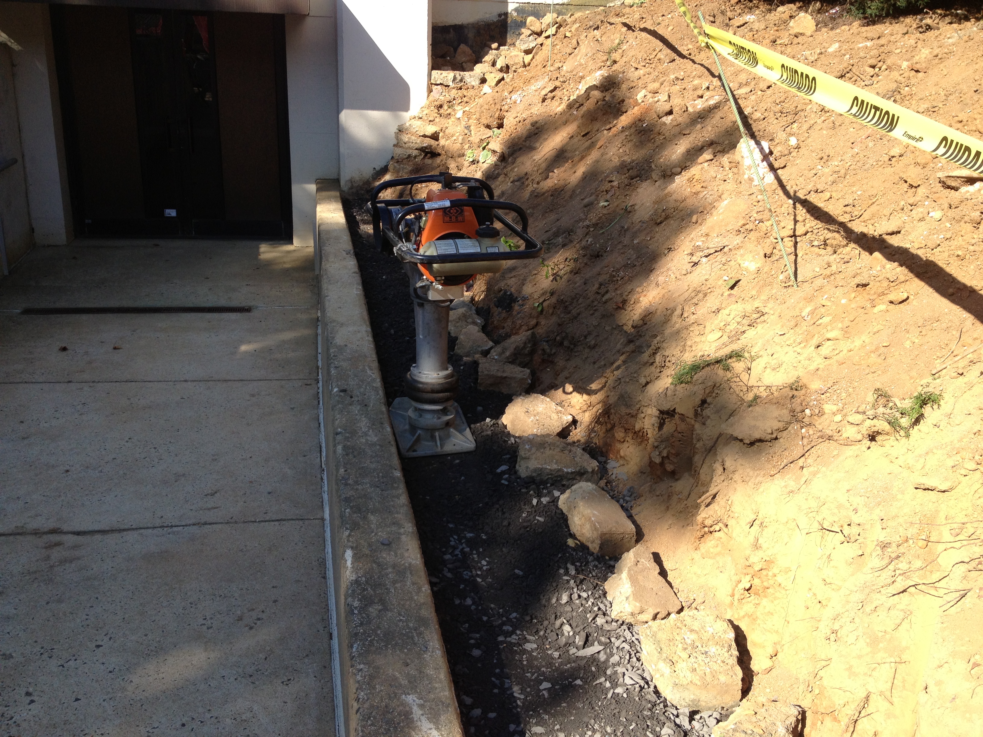 EP Henry retaining wall installation in Philadelphia by Marcello Family Cement Work