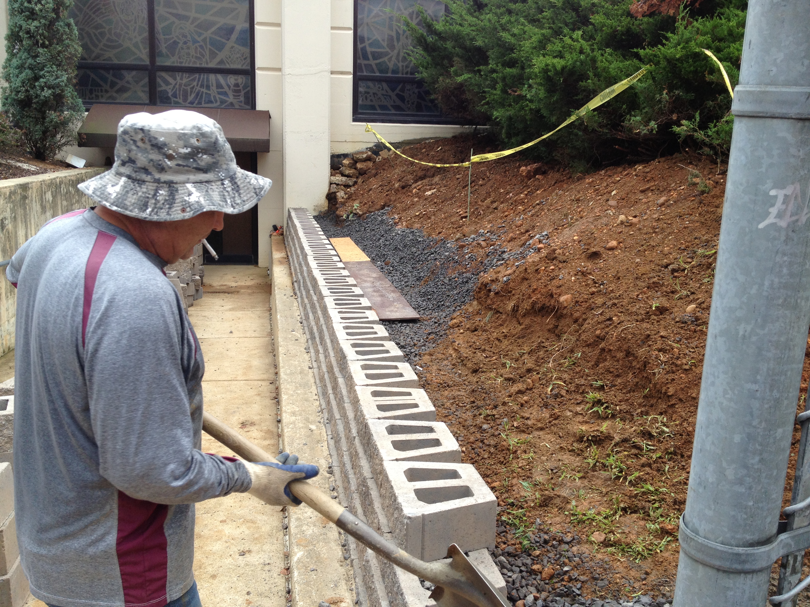 Retaining wall project &mdash; Drainage stone behind the wall. &mdash; Philadelphia by Marcello Family Cement Work