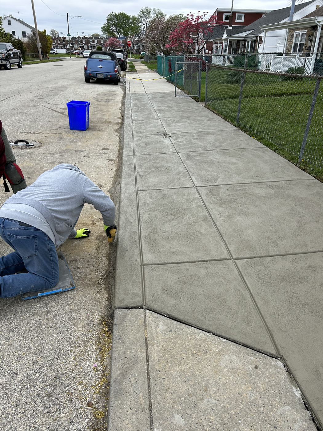 Finished concrete sidewalk replacement in Northeast Philadelphia