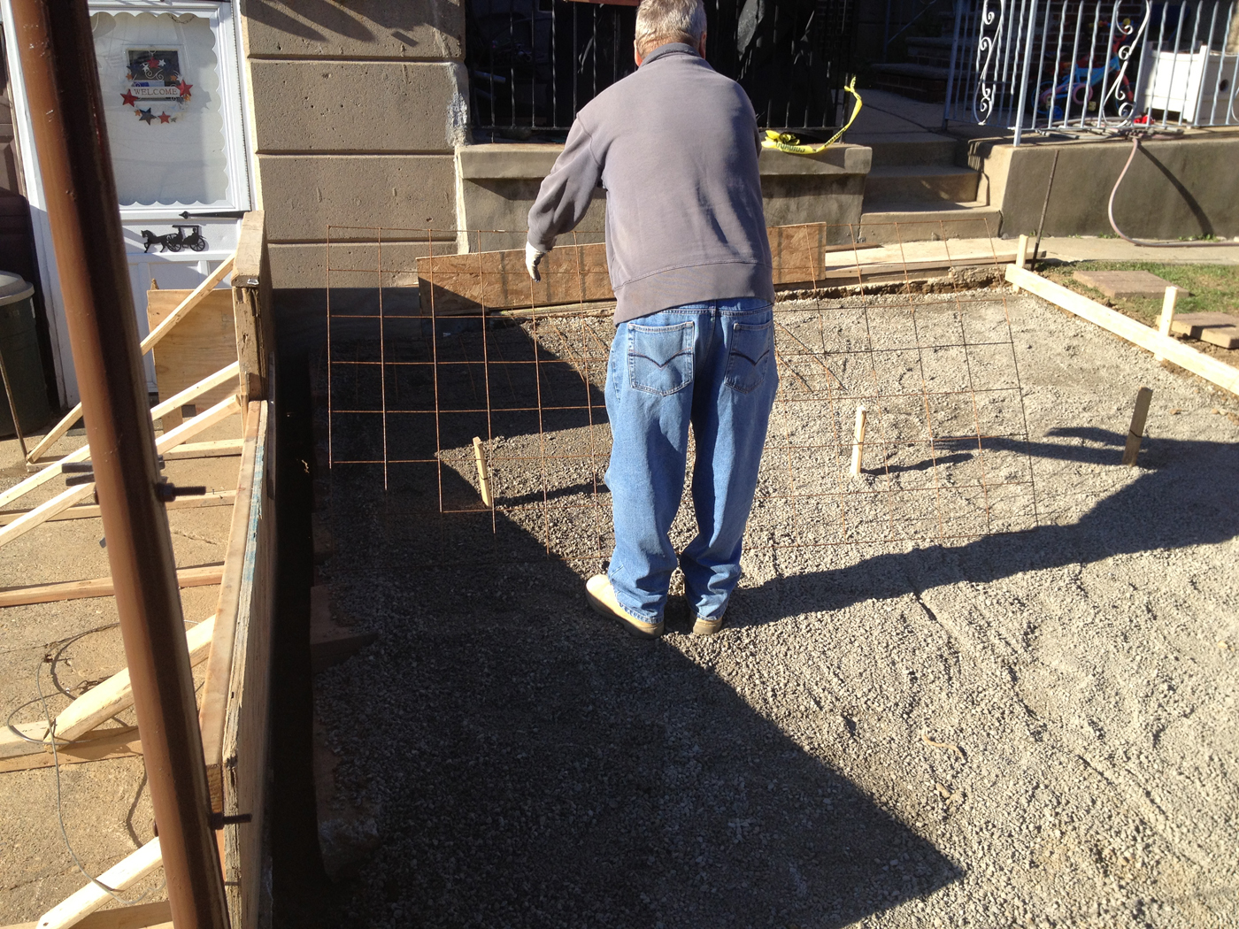 Driveway · Parking pad project &mdash; Existing surface pulled. &mdash; Philadelphia by Marcello Family Cement Work