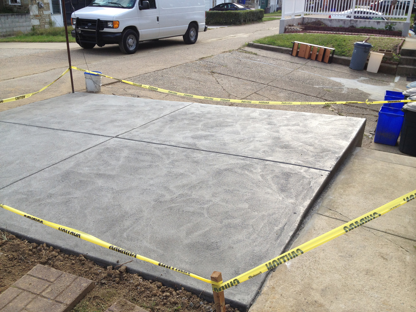 Finished concrete parking pad in Philadelphia