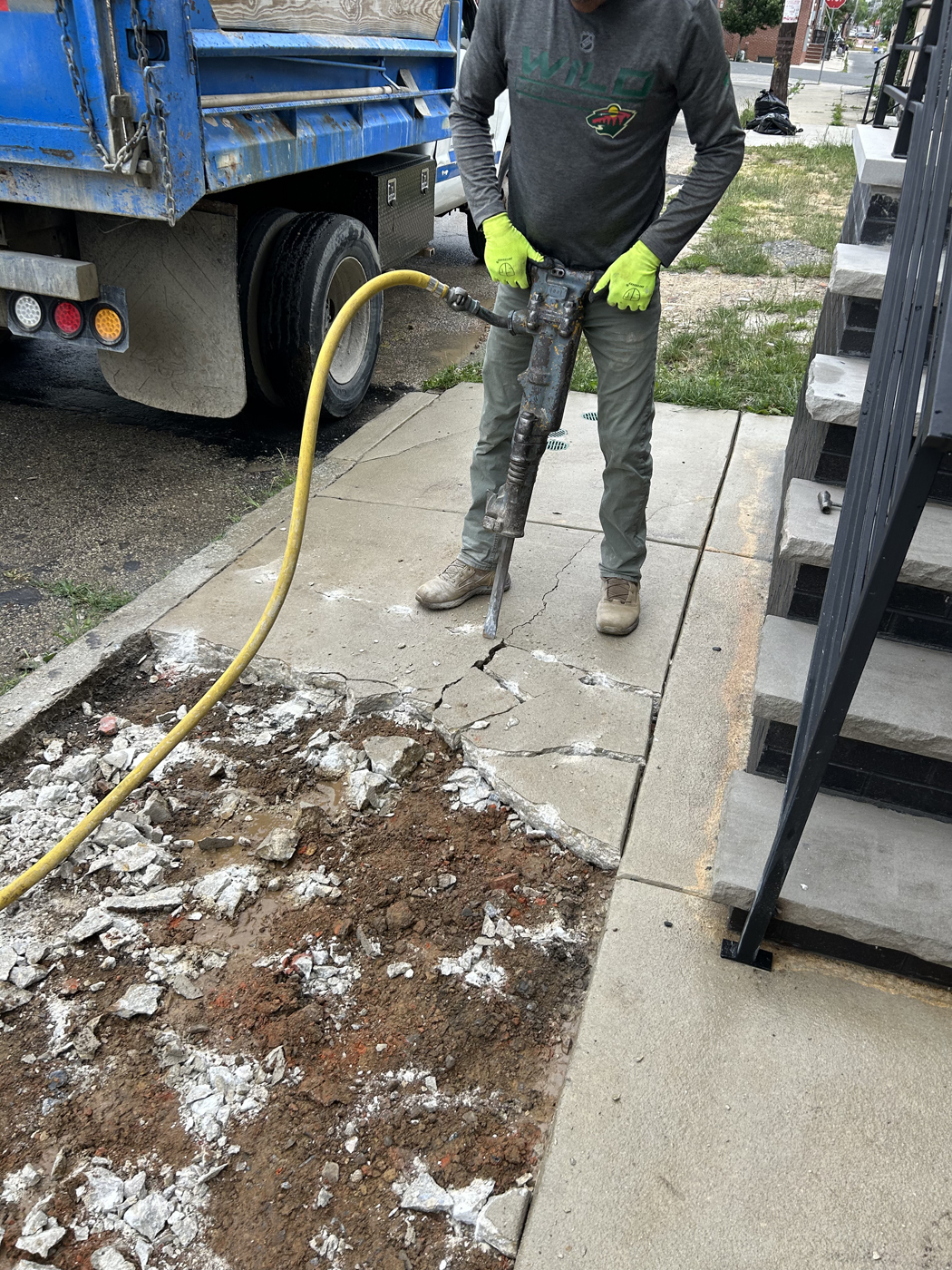 Sidewalk project &mdash; Failed panels. &mdash; Philadelphia by Marcello Family Cement Work