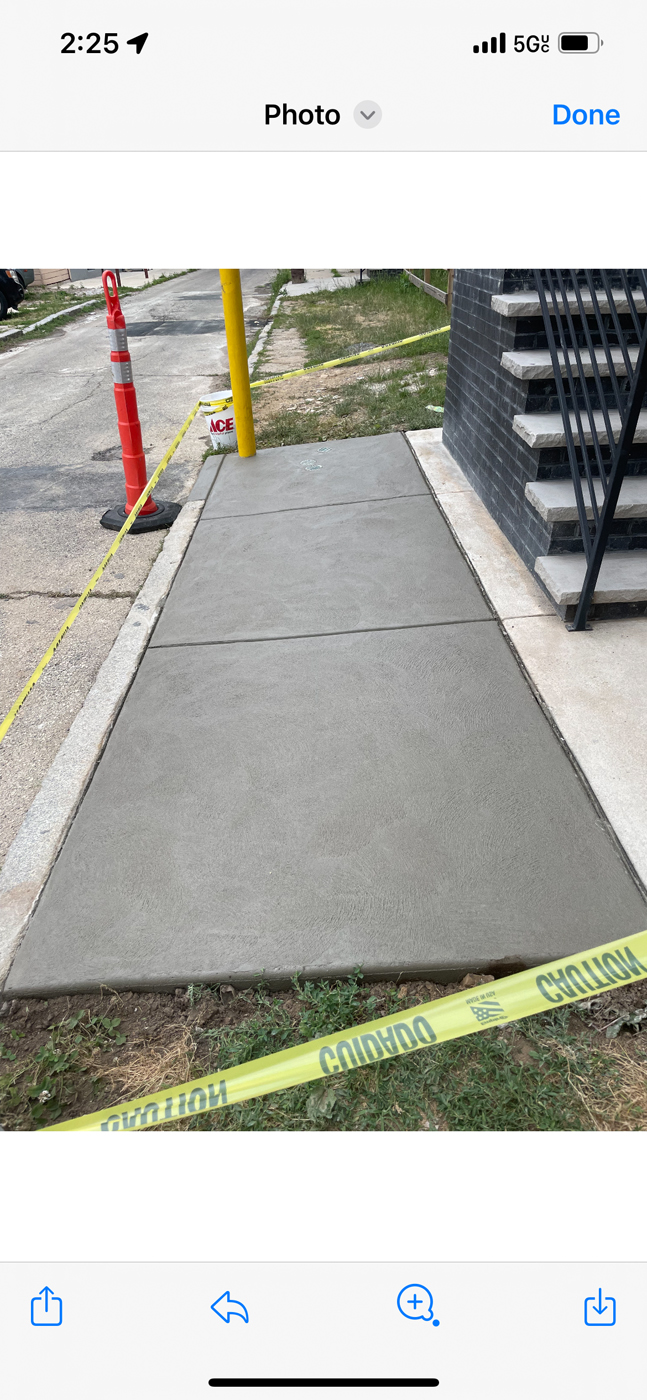 Finished sidewalk project in Philadelphia by Marcello Family Cement Work