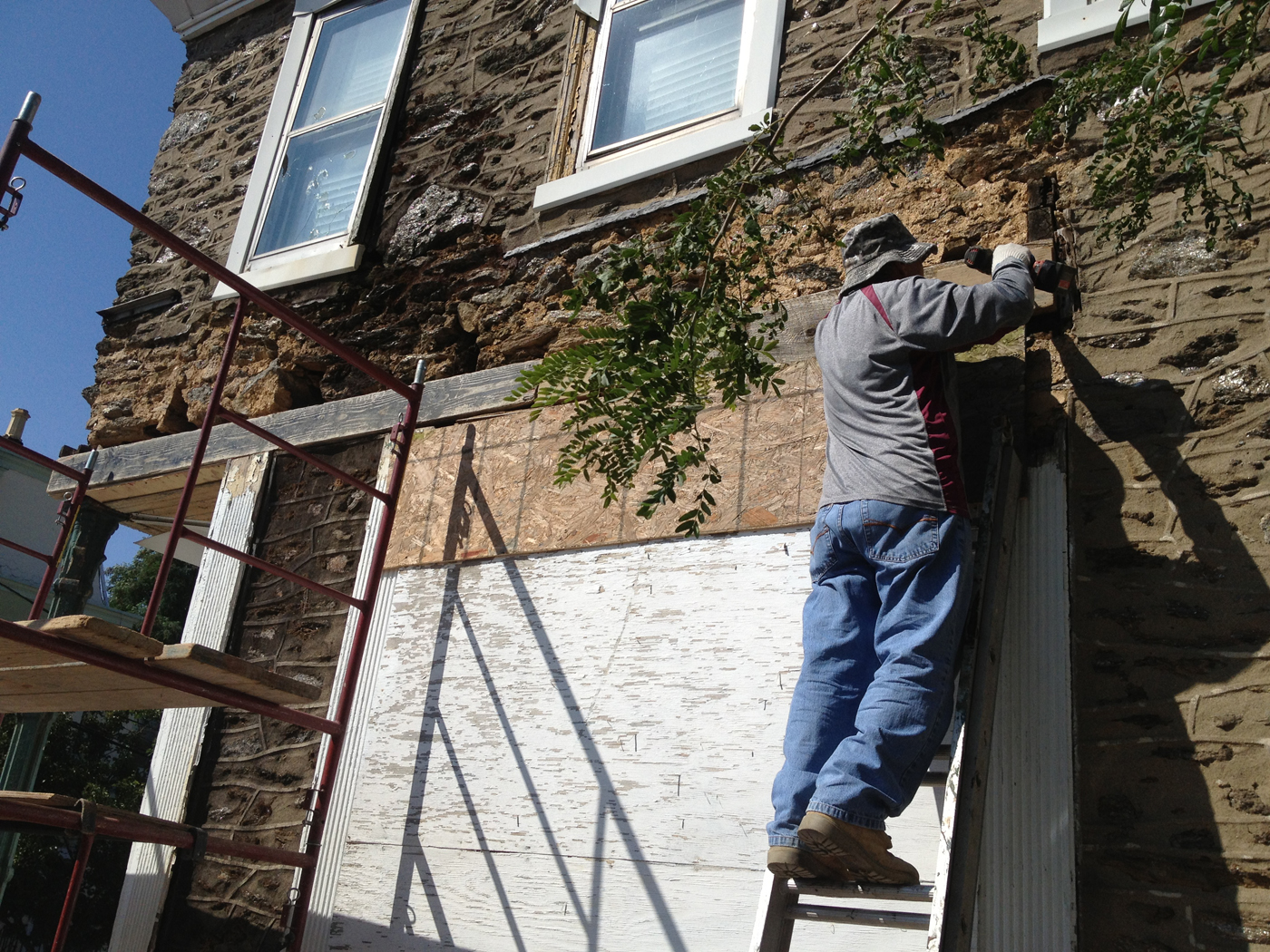 Stone repair project &mdash; Stones reseated, joints raked. &mdash; Philadelphia by Marcello Family Cement Work