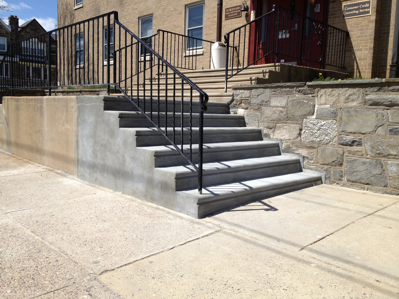 Philly Commercial Building concrete Steps Replacement