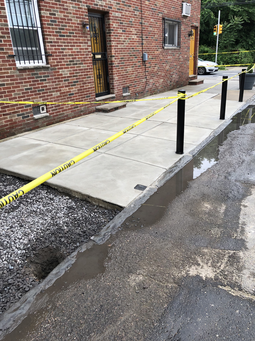 Sidewalk · Corner project &mdash; Blown-out corner panels. &mdash; Philadelphia by Marcello Family Cement Work