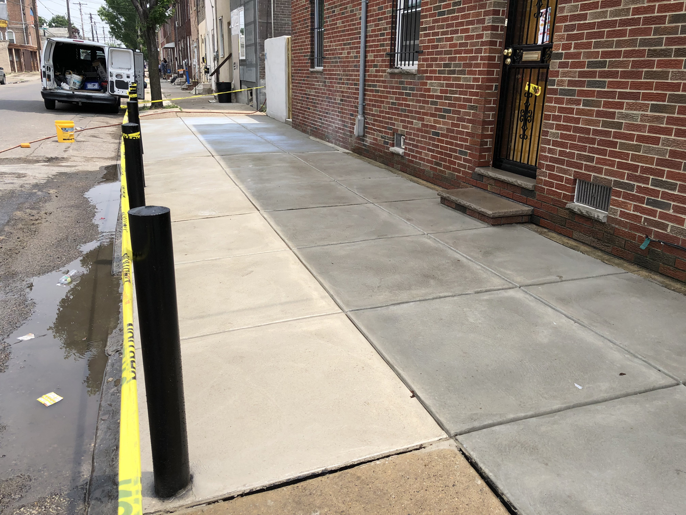 Sidewalk · Corner project &mdash; Slabs pulled. &mdash; Philadelphia by Marcello Family Cement Work