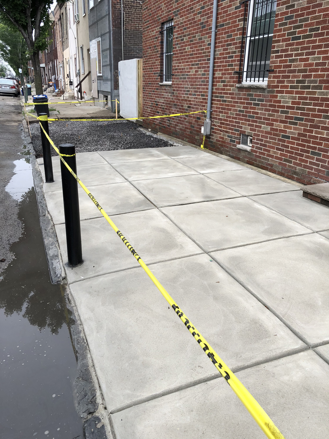 Sidewalk · Corner project &mdash; Curb radius re-formed. &mdash; Philadelphia by Marcello Family Cement Work