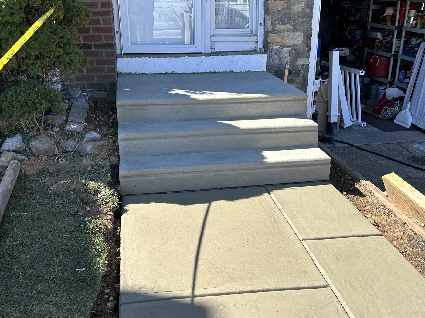 Steps + Entrance pad project &mdash; Pad + step forms tied together. &mdash; Philadelphia by Marcello Family Cement Work