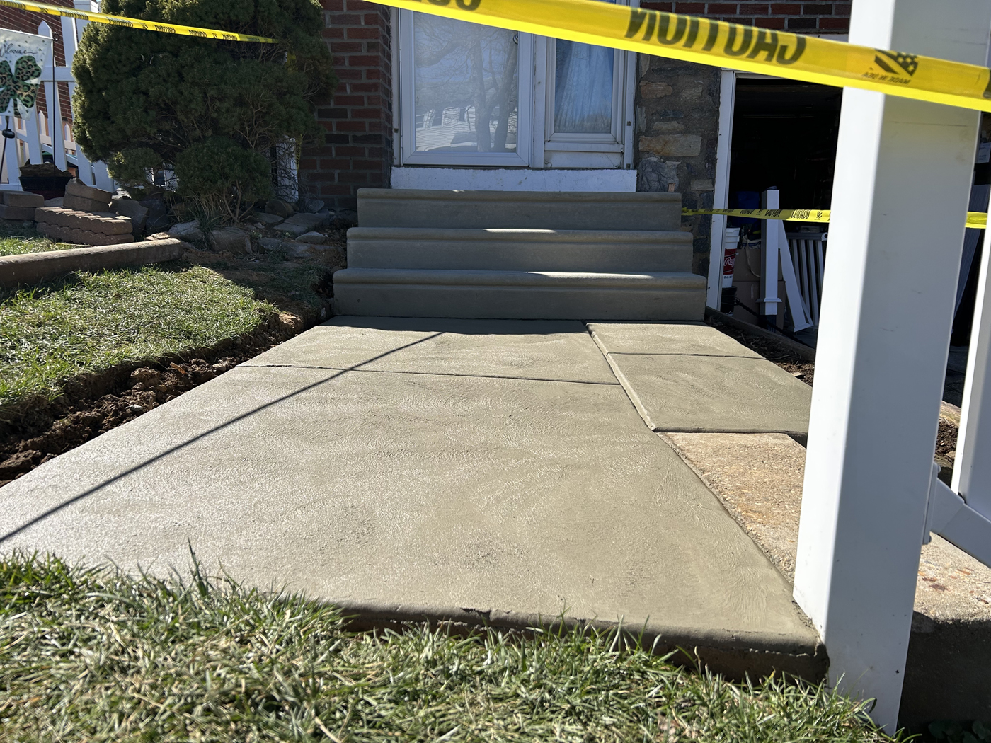 Steps + Entrance pad project &mdash; Concrete placed. &mdash; Philadelphia by Marcello Family Cement Work