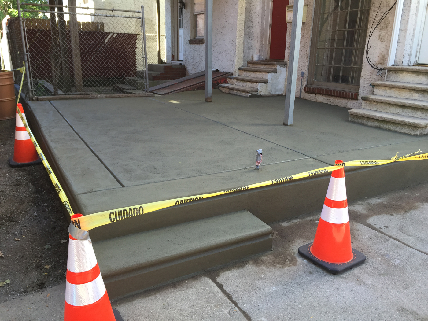 Porch + Steps project &mdash; Concrete placed. &mdash; Philadelphia by Marcello Family Cement Work