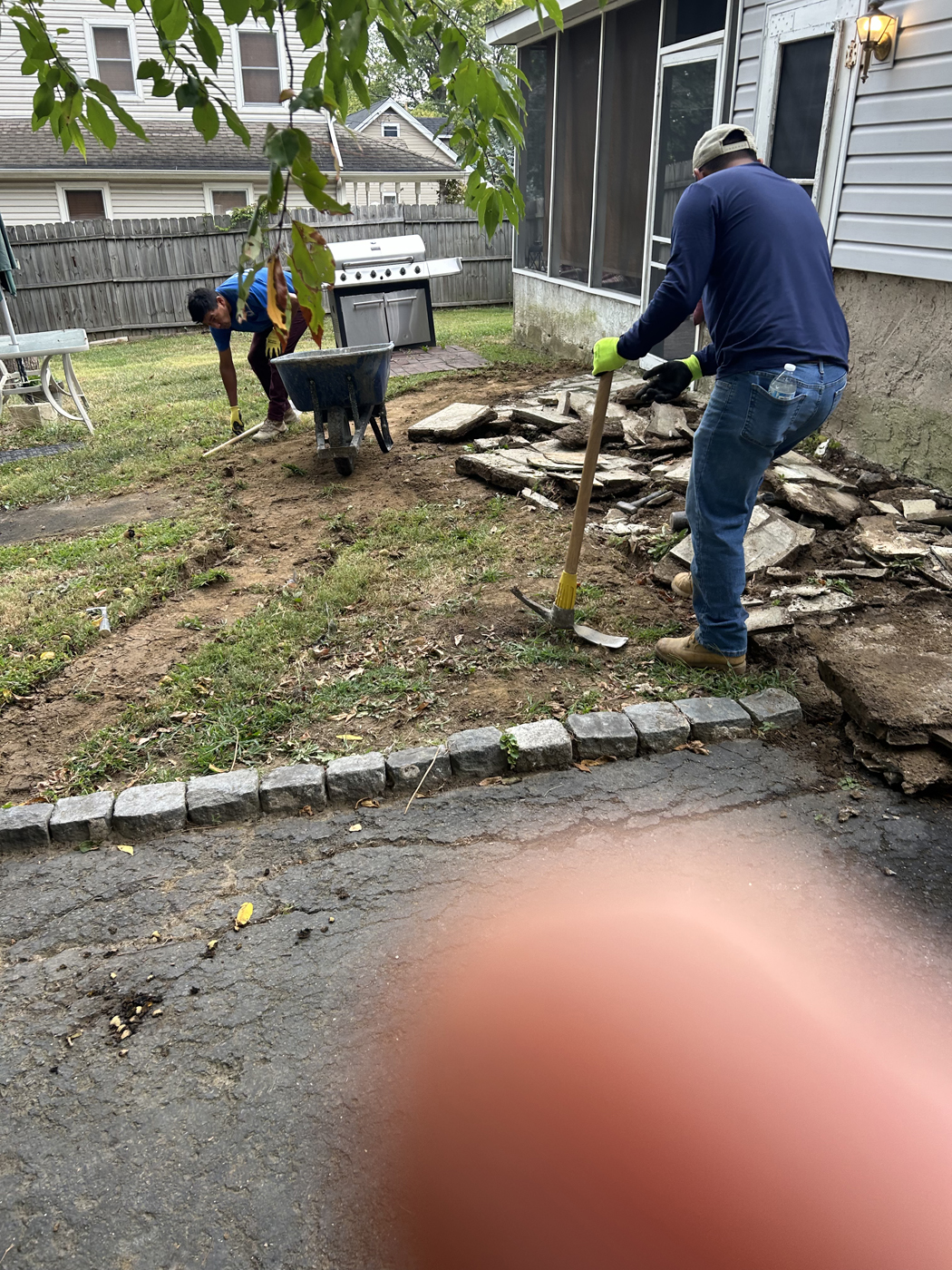 Patio + Walkway project &mdash; Existing rear yard. &mdash; Philadelphia by Marcello Family Cement Work
