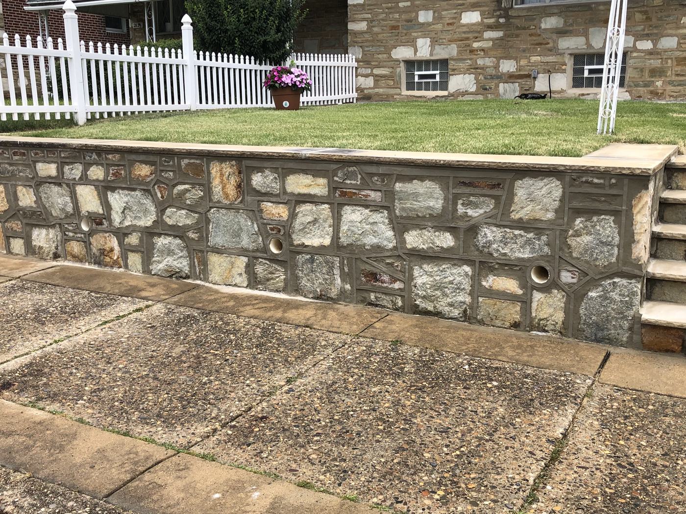 Stone Retaining Wall Repointing